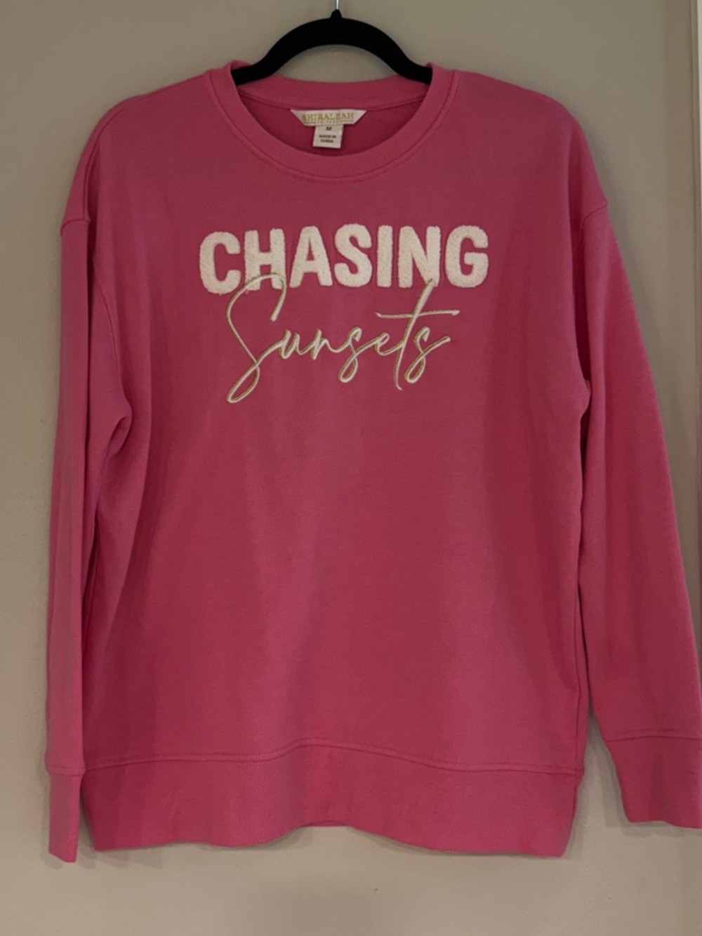 Shiraleah Pink "Chasing Sunsets" Crewneck Sweater
